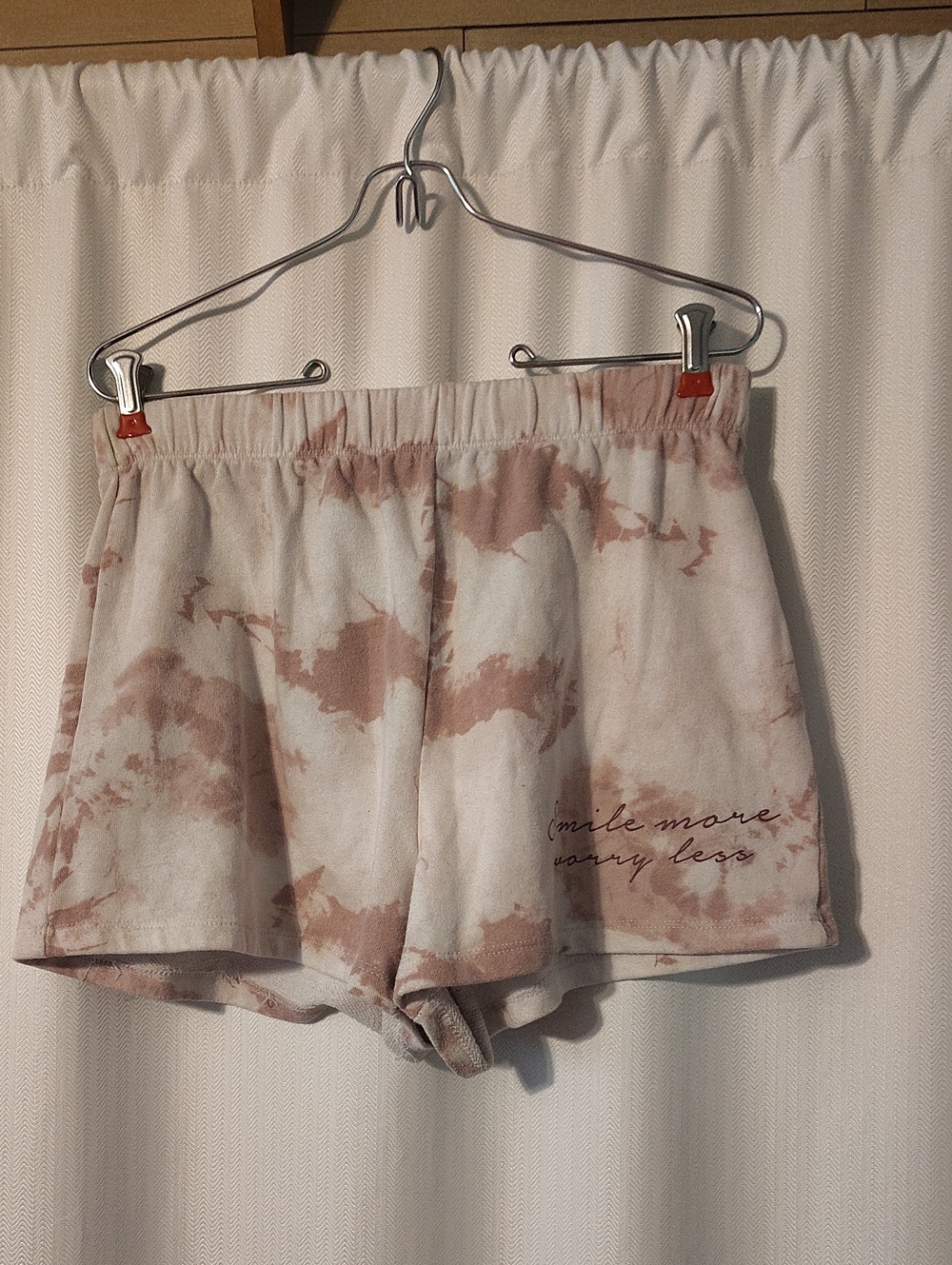 Awake Tie-Dye Lounge Shorts in Blush and Cream